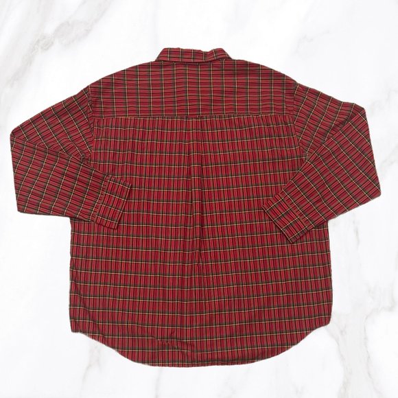 Vintage Chaps Ralph Lauren Men's Red Plaid Button Down Dress Shirt, Size XXL - Picture 2 of 5